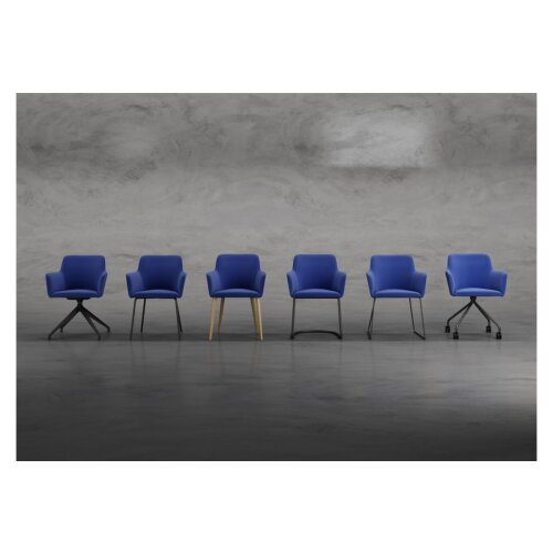 Konferenzssessel, auf 4 Rollen Gestell in Anthrazit, Stoff: Grün