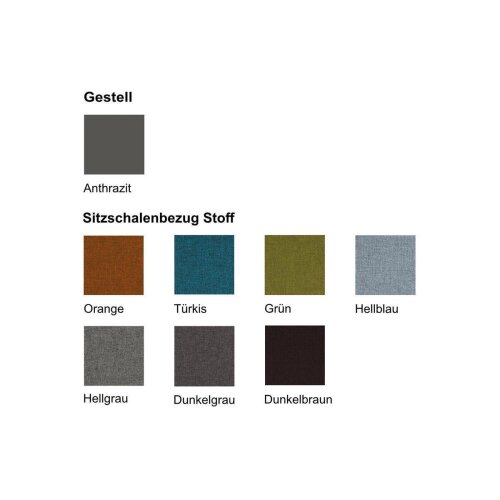 Konferenzssessel, auf 4 Rollen Gestell in Anthrazit, Stoff: Türkis