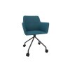 Konferenzssessel, auf 4 Rollen Gestell in Anthrazit, Stoff: Türkis