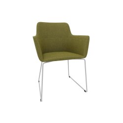 Loungestuhl mit Kufengestell verchromt