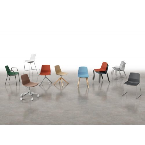 Barhocker, Stahlrohrgestell: Chrom, Kunststoffschale: Weiss, Polsterung: ohne Polster