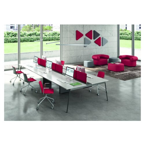 Konferenzstuhl, 4-Fuss Gestell auf Rollen