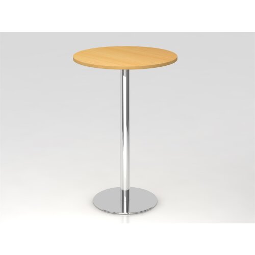 Stehtisch rund Ø 80 cm, 111 cm hoch Buche/Chrom