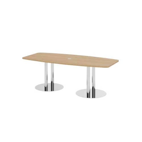 Konferenztisch 220 cm mit Säulenfuß Eiche/Chrom