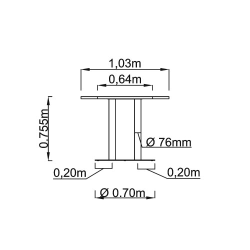 Konferenztisch 220 cm mit Säulenfuß Eiche/Chrom