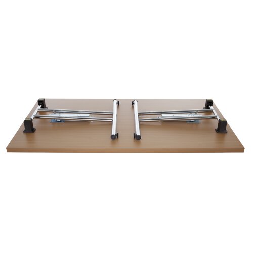 Klapptisch mit 3,8 cm starker Platte 160x80cm Buche/Chrom