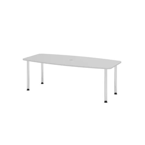 Konferenztisch in Bootsform 220 h. x 103. cm Grau/Chrom