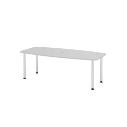 Konferenztisch in Bootsform 220 h. x 103. cm Grau/Chrom