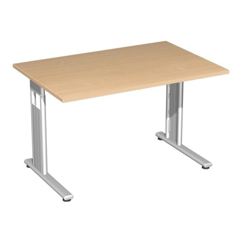 Schreibtisch feste Höhe 120 x 80 cm , Dekor: Lichtgrau