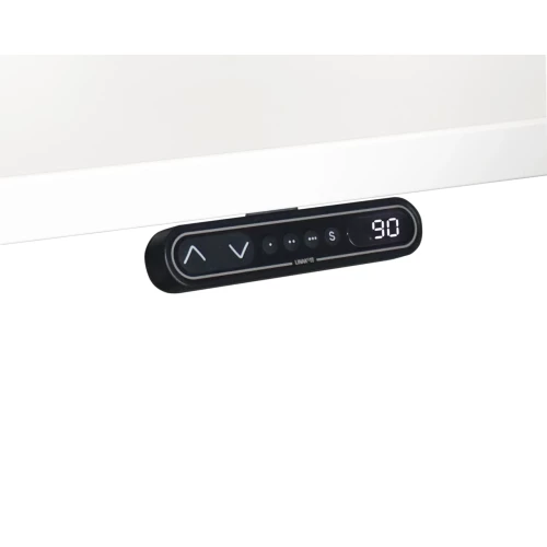 Elektrisch höhenverstellbarer Schreibtisch mit Memoryschalter 120 x 80 cm Buche/Silber