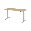 Elektrisch höhenverstellbarer Schreibtisch mit Memoryschalter 180x80 cm Eiche/Silber