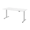 Elektrisch höhenverstellbarer Schreibtisch mit Memoryschalter 200x100 cm Weiss/Silber