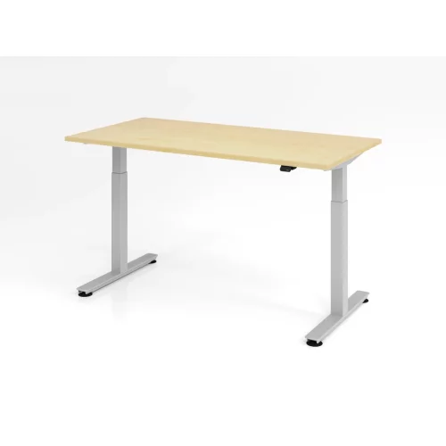 Elektrisch höhenverstellbarer Schreibtisch Eco 160x80 cm Ahorn/Silber