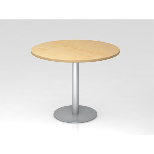 Besprechungstisch rund Ø 100 cm Ahorn/Silber
