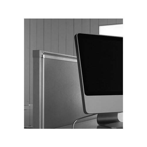 Akkustik Tischtrennwand Stoffbezug Beige Alurahmen Anthrazit Höhe 39 cm Breite 160 cm