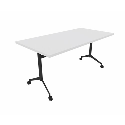 Klapptisch auf Rollen Serie Trend Tiefe 80cm  Dekor Weiss Gestell Anthrazit Breite 180