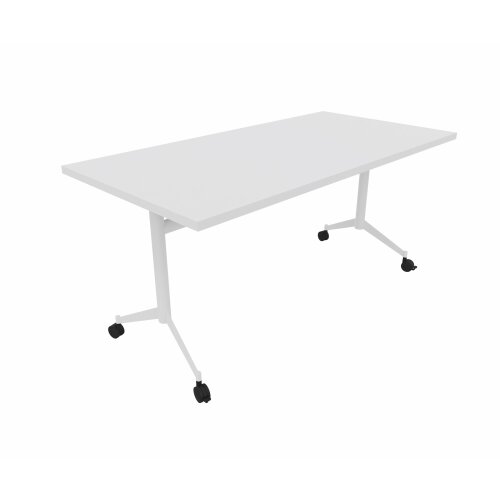 Klapptisch auf Rollen Serie Trend Tiefe 70cm  Dekor Weiss Gestell Weiss Breite 160