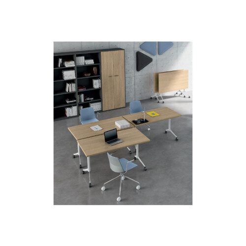 Klapptisch auf Rollen Serie Trend Tiefe 70cm  Dekor Weiss Gestell Weiss Breite 160