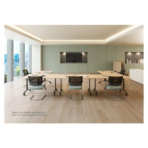 Klapptisch auf Rollen Serie Pro, Tiefe 80 cm