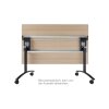 Klapptisch auf Rollen Serie Pro Tiefe 80cm  Dekor Weiss Gestell Silber Breite 160