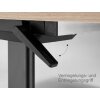 Klapptisch auf Rollen Serie Pro Tiefe 80cm  Dekor Weiss Gestell Silber Breite 160