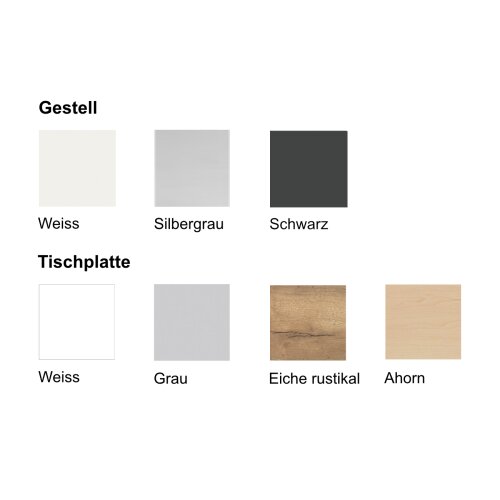 Klapptisch auf Rollen Serie Pro Tiefe 80cm  Dekor Weiss Gestell Weiss Breite 180