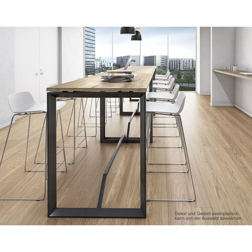 Stehtisch Design  Breite 160 cm Dekor Eiche Rustikal 3 Gestell Anthrazit