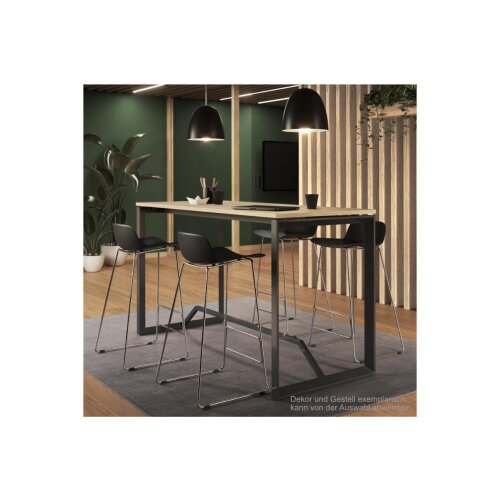 Stehtisch Design  Breite 120 cm Dekor Anthrazit Gestell Silber