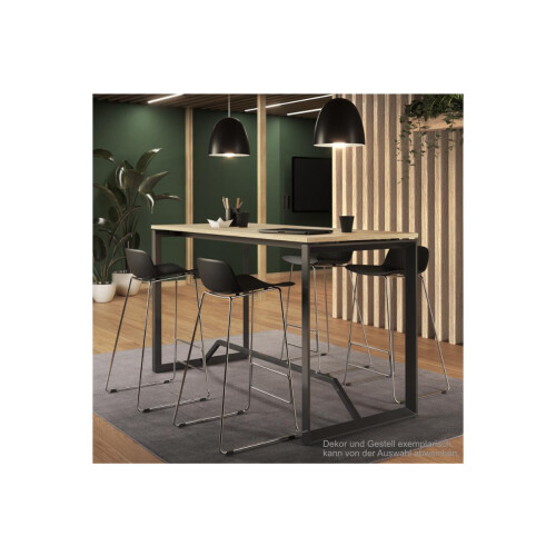 Stehtisch Design  Breite 120 cm Dekor Akazie Dunkel Gestell Anthrazit