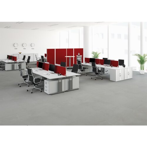 Schreibtisch  PC-Form links höhenverstellbar 180x 100 cm, Dekor: Ahorn