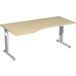 Schreibtisch  PC-Form links höhenverstellbar 180x...