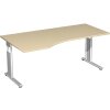 Schreibtisch  PC-Form links höhenverstellbar 180x 100 cm, Dekor: Ahorn