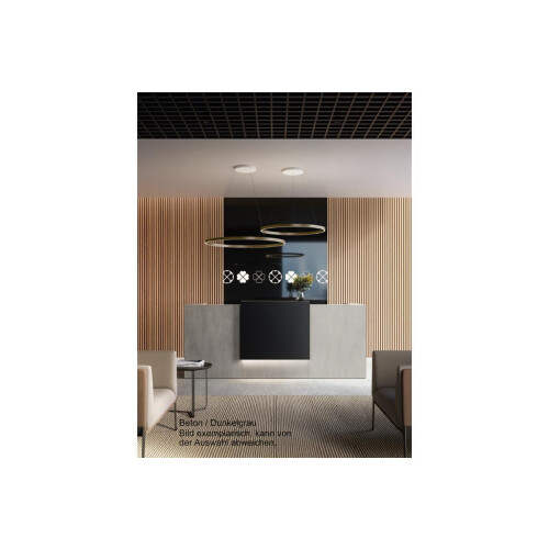 Empfangstheke Linear, Breite: 206 cm, Korpus: Weiss, Ablage: Eukalyptus  (Melamin)