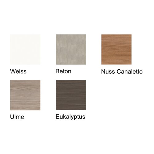 Empfangstheke Linear, Breite: 286 cm, Korpus: Weiss, Ablage: Eukalyptus  (Melamin)