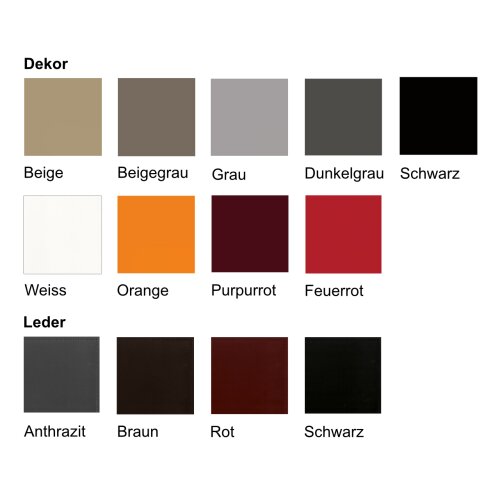 Empfangstheke Linear, Breite: 206 cm, Korpus: Beton, Ablage: Leder schwarz