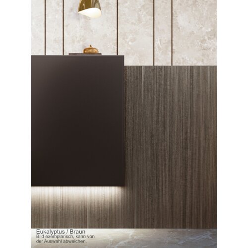 Empfangstheke Linear, Breite: 206 cm, Korpus: Beton, Ablage: Leder schwarz