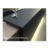 Empfangstheke Linear, Breite: 206 cm, Korpus: Beton, Ablage: Leder schwarz