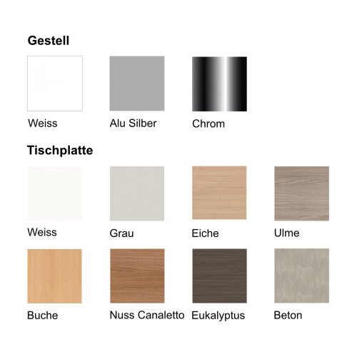 Besprechungstisch Oval, Breite: 240, Dekor:  Eukalyptus, Säulenfuss: alu silber