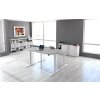 Elektrisch höhenverstellbarer Schreibtisch Serie Flex, im Maß: 200 x 100 cm, Dekor: Weiss, Gestell: Silber