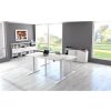 Elektrisch höhenverstellbarer Schreibtisch Serie Flex, im Maß: 200 x 100 cm, Dekor: Weiss, Gestell: Silber