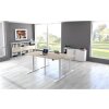 Elektrisch höhenverstellbarer Schreibtisch Serie Flex, im Maß: 200 x 100 cm, Dekor: Weiss, Gestell: Silber