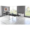 Elektrisch höhenverstellbarer Schreibtisch Serie Flex, im Maß: 200 x 100 cm, Dekor: Weiss, Gestell: Silber