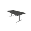 Elektrisch höhenverstellbarer Schreibtisch Serie Flex, im Maß: 100 x 60 cm, Dekor: Anthrazit, Gestell: Silber