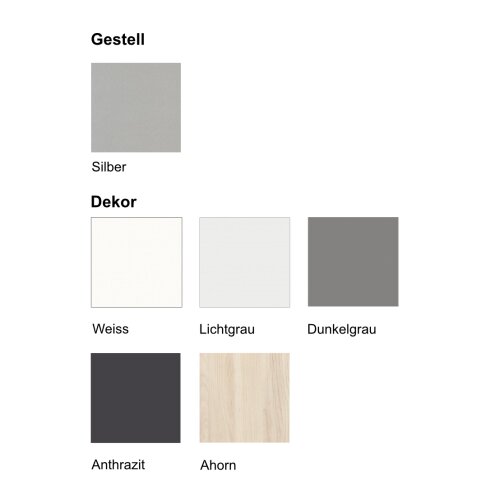 Elektrisch höhenverstellbarer Schreibtisch mit Anbausideboard Serie Flex, im Maß: 180 x 160 cm, Dekor: Lichtgrau, Gestell: Silber