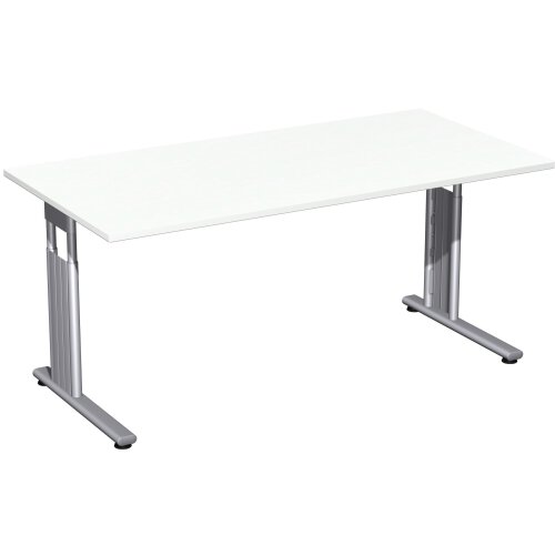 Schreibtisch höhenverstellbar, 160x80 cm , Dekor: Weiss