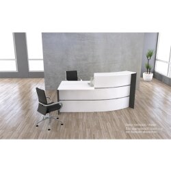 Empfangstheke Bogenform mit Beratungsplatz 229 cm breit,...