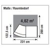 Empfangstheke Bogenform mit Beratungsplatz 229 cm breit, Dekor: Weiss