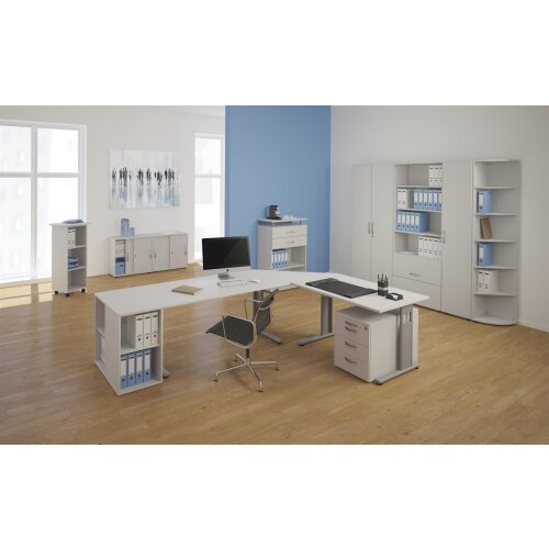 Schreibtisch höhenverstellbar, 160x80 cm , Dekor: Lichtgrau