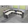 Empfangstheke L-Form, 325 cm breit, Dekor: Anthrazit / Weiss, mit Stauraum