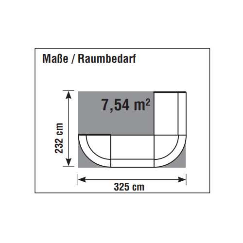 Empfangstheke L-Form 325 cm breit, Dekor: Anthrazit / Weiss